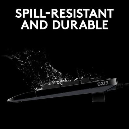 Logitech G213 Prodigy USB Gaming Keyboard, LIGHTSYNC RGB Backlit Keys, Spill-Resistant, Customizable Keys, Dedicated Multi-Media Keys - Black - Rajputtrade
