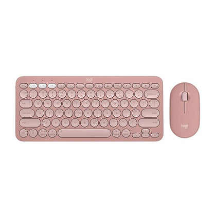 Logitech Pebble 2 Combo, Wireless Keyboard and Mouse, Quiet and Portable, Customisable, Logi Bolt, Bluetooth, Easy-Switch for Windows, macOS, iPadOS, Chrome - Tonal Rose - Rajputtrade