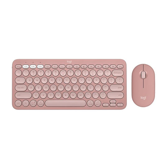 Logitech Pebble 2 Combo, Wireless Keyboard and Mouse, Quiet and Portable, Customisable, Logi Bolt, Bluetooth, Easy-Switch for Windows, macOS, iPadOS, Chrome - Tonal Rose - Rajputtrade