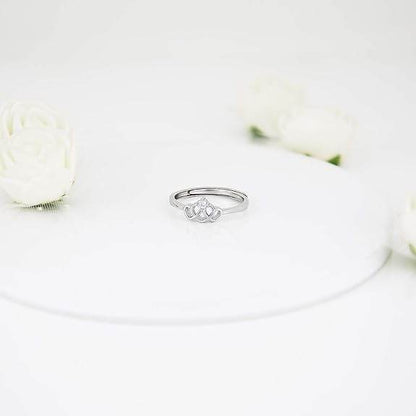 925 Silver Chahat's Crowning Heart Ring, Adjustable | Gifts for Girlfriend, Gifts for Women & Girls| - Rajputtrade