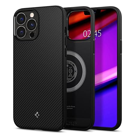 Spigen Mag Armor Back Cover Case Compatible with iPhone 13 Pro Max (TPU | Matte Black)