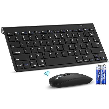 Cimetech Bluetooth Mini Keyboard and Mouse, Slim Portable Ergonomic Wireless Keyboard and Rechargeable Mouse Compatible with iPad, Tablet, Laptop, PC - Black - Rajputtrade