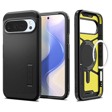 Spigen Tough Armor (AI) MagFit for Google Pixel 10 Pro Case, Pixel 10 Back Cover - TPU+Poly Carbonate｜Black