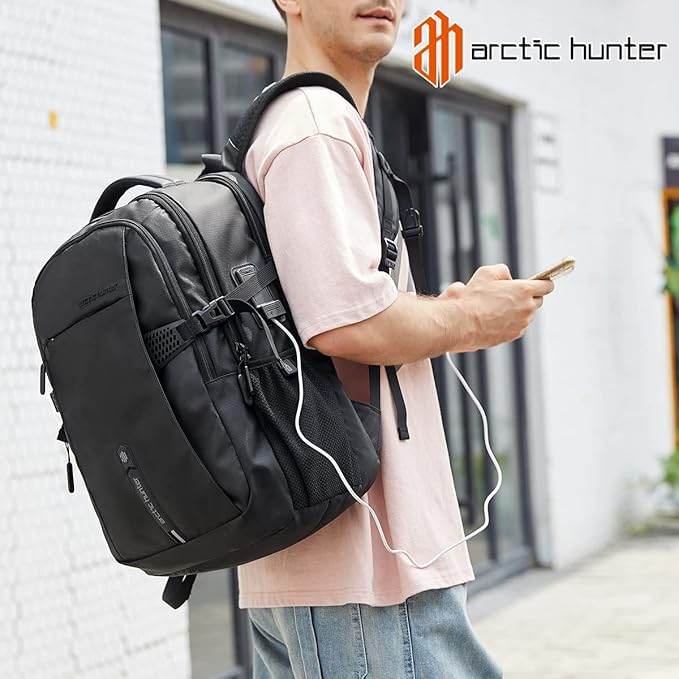 Arctic Hunter Backpack for Men Women 30L Office Casual 15.6-inch Laptop Bag Water-resistant Multi-pockets Sleek Smart College Backpack with USB Port YKK Zipper - Rajputtrade