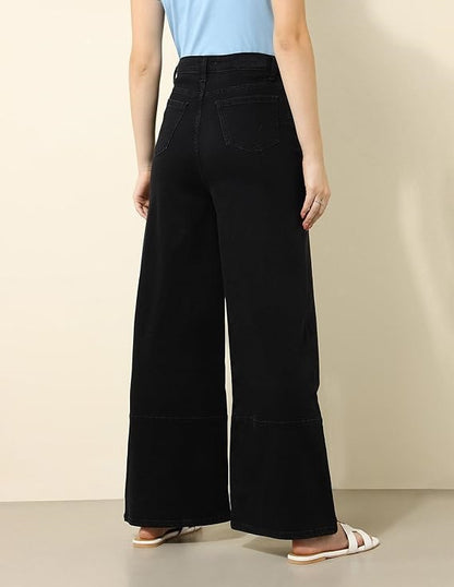 Women's Loose Jeans, Black (Size 36) - Rajputtrade