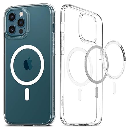 Spigen Ultra Hybrid MagFit Back Cover Case Compatible with iPhone 12 Pro/12 (TPU + Poly Carbonate | White)