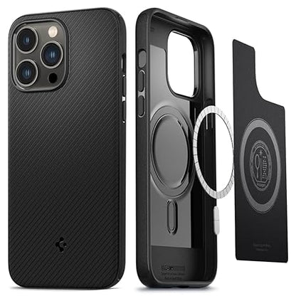 Spigen Mag Armor MagFit Back Cover Case Compatible with iPhone 14 Pro (TPU + Poly Carbonate | Matte Black)