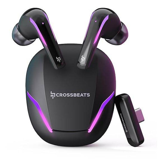 CrossBeats Hawk Gaming TWS in-Ear Buds - New Launch 100hr Playtime, Bluetooth 5.4, Type-C Dongle - Perfect for Gaming - Rajputtrade