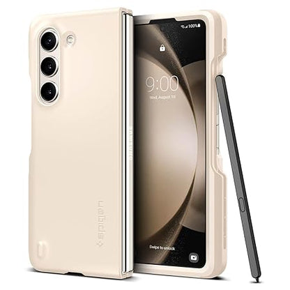 Spigen Thin Fit P for Samsung Galaxy Z Fold 5 Case, Galaxy Z Fold 5 Back Cover - TPU+PC｜Pearled Ivory