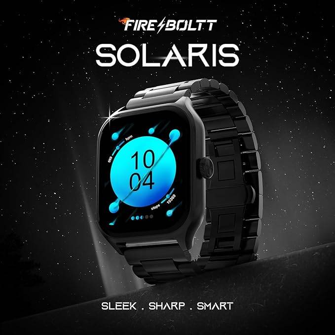 Fire-Boltt Solaris 1.78” AMOLED Always-on Display with 368 * 448 px Resolution (Black) - Rajputtrade