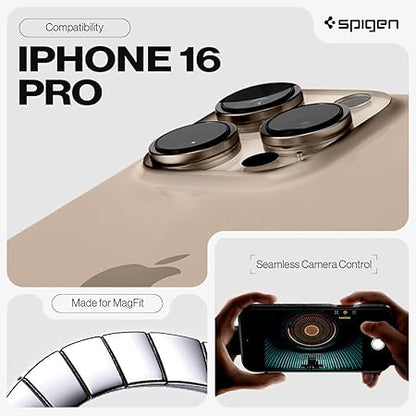 Spigen Tough Armor T (Ai) MagFit Back Cover Case Compatible with iPhone 16 Pro (TPU + Poly Carbonate | Black)