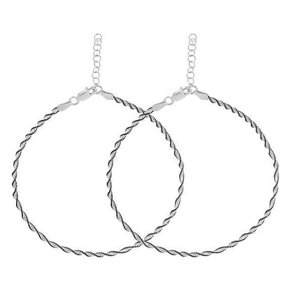 925 Sterling Silver Classy Anklet Pair for Women | Gift for Women & Girls | - Rajputtrade