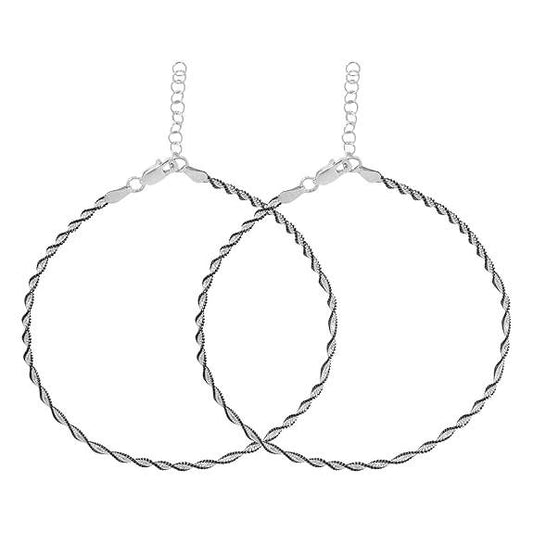 925 Sterling Silver Classy Anklet Pair for Women | Gift for Women & Girls | - Rajputtrade