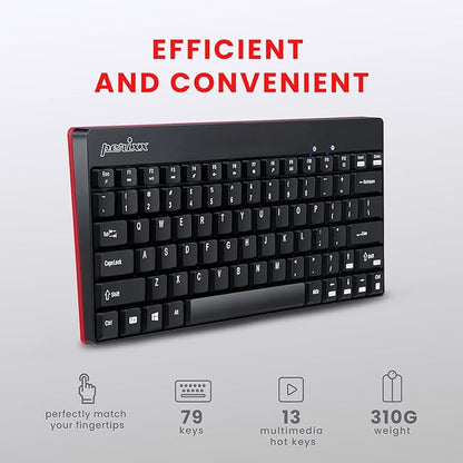 Perixx PERIDUO-712, Wireless Mini Keyboard and Mouse Combo - Nano Receiver - Black - Rajputtrade