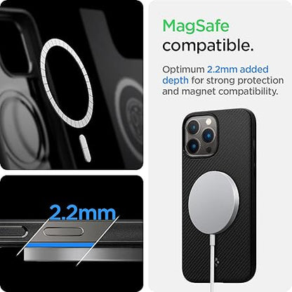 Spigen Mag Armor Back Cover Case Compatible with iPhone 13 Pro (TPU | Matte Black)