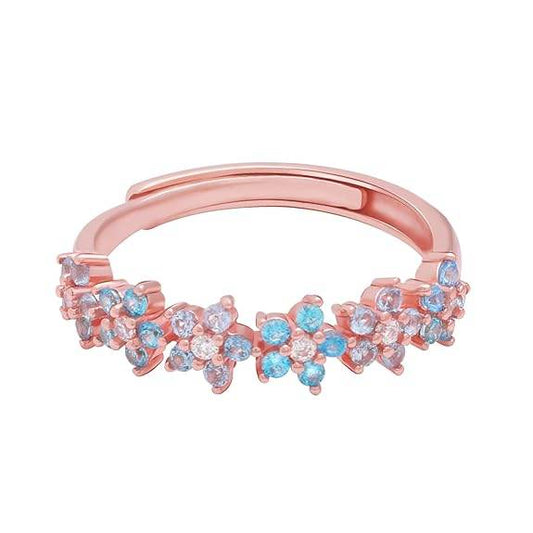 925 Silver Rose Gold Glinting Crown Ring, Adjustable | Gifts for Girlfriend, Gifts for Women and Girls - Rajputtrade