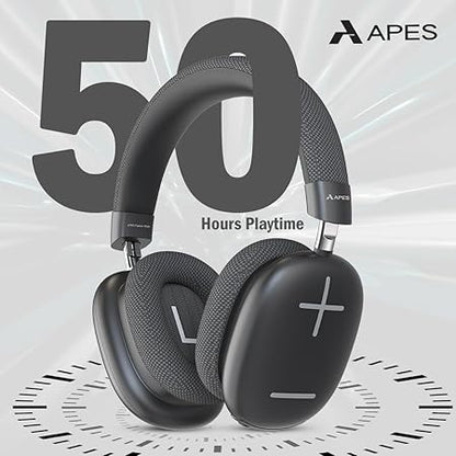APES Fusion Style Wireless Headphone, 40mm Dynamic Drivers, 50Hrs Playtime, Fast Charge (Black Grey) - Rajputtrade
