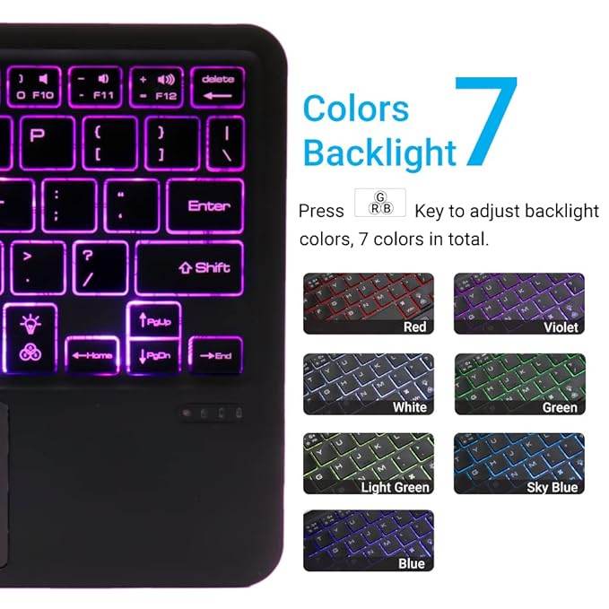 Concept Kart B102D Wireless Keyboard with Touchpad & Backlit, Ultra-Slim, Multi Device Connection, Smart Touchpad with Backlit Bluetooth 5.0 Keyboard for iPad, Laptop Android, Windows, iOS - Rajputtrade