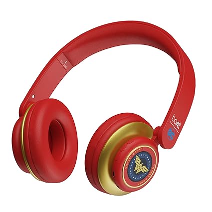 boAt Rockerz 450, 15 HRS Battery, 40mm Drivers, Padded Ear Cushions, Wireless Headphone with Mic (Red)