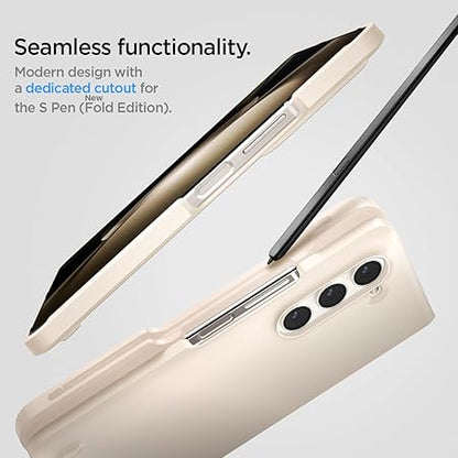 Spigen Thin Fit P for Samsung Galaxy Z Fold 5 Case, Galaxy Z Fold 5 Back Cover - TPU+PC｜Pearled Ivory