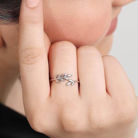 925 Sterling Silver Leafy Beauty Womens Leaf Ring | Gift for Women and Girls - Rajputtrade