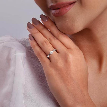 925 Silver Zircon Love Ring | Gifts for Women & Girls - Rajputtrade