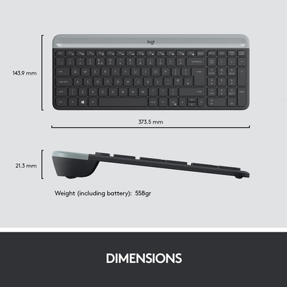 Logitech K580 Slim Multi-Device Wireless Keyboard Bluetooth/Receiver, Compact, Easy Switch, 24 Month Battery, Win/Mac, Desktop, Tablet, Smartphone, Laptop Compatible - Graphite - Rajputtrade