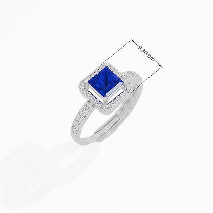 925 Sterling Silver 18K Gold and Rose Gold Plated Radiant Square Halo Ring | Gift for Women and Girls - Rajputtrade