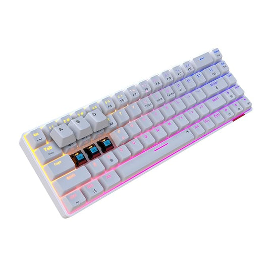 Portronics Hydra 10 Mechanical Wireless Gaming Keyboard with Bluetooth 5.3 + 2.4 GHz, RGB Lights 16.8 Million Colors, Type C Charging, Compatible with PCs, Smartphones and Tablets(Blue) - Rajputtrade