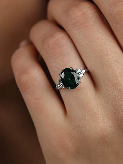 925 Sterling Silver Oval Stone Ring with Adjustable Band | Gift for Women Wife Girls - Rajputtrade