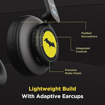 boAt Rockerz 450 Batman Edition Bluetooth On Ear Headphones with Mic, Upto 15 Hours Playback, 40MM Drivers (Knight Black)