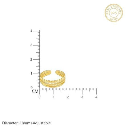 925 Silver Layered Ring Rose Gold 18k Gold Plated Rings | Stacking Ring | Statement Ring | Gifts for Women & Girls - Rajputtrade