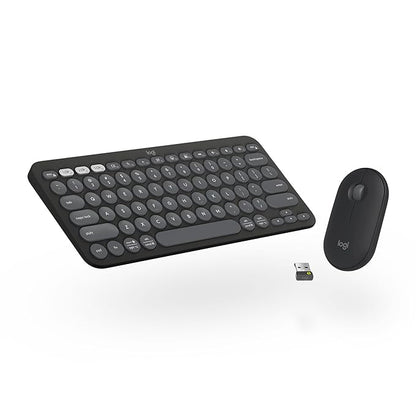 Logitech Pebble 2 Combo, Wireless Keyboard and Mouse, Quiet and Portable, Customisable, Logi Bolt, Bluetooth, Easy-Switch for Windows, macOS, iPadOS, Chrome - Tonal Graphite - Rajputtrade