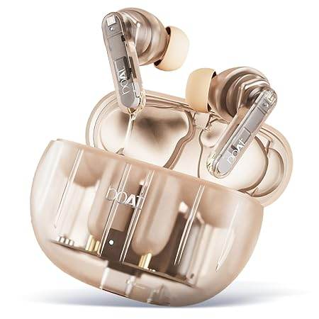 boAt Airdopes 191 ANC, 32dB ANC, Ambient Mode, 60HRS Battery, 4Mics ENx, in-Ear Detection, IWP Tech, Fast Charge, v5.3 Bluetooth Earbuds, TWS Ear Buds Wireless Earphones with mic (Pellucid Orange) - Rajputtrade