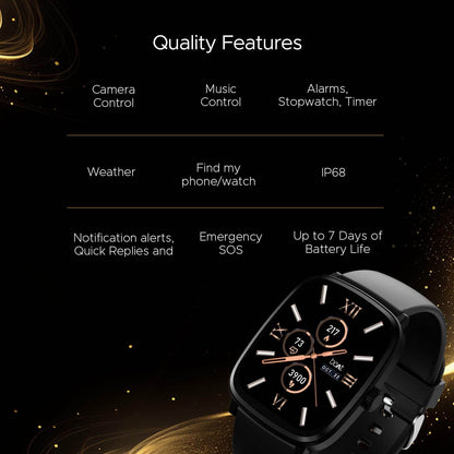 boAt Ultima Regal w/ 2.01”(5.10 cm) Crystal-Clear AMOLED Display, Fitness Smart Watch for Men & Women (Active Black) - Rajputtrade