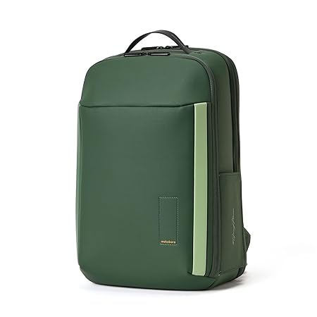 MOKOBARA The Autopilot Backpack Fits 15.6 Inch Laptop, 35L Capacity Premium Durable Nylon and Vegan Leather Green Unisex Multipurpose Laptop Backpack | Ideal for Office, Travel, School (Green Energy) - Rajputtrade