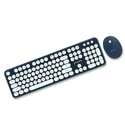 Pebble Wireless Mouse & Keyboard Combo with 2.4GHz Nano Receiver, Rounded Keys, Integrated Multimedia Control and Power Saving (Blue) - Rajputtrade