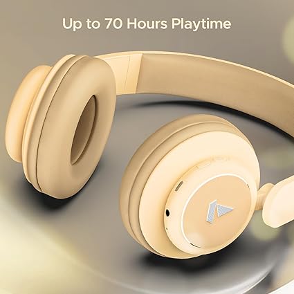 boAt Rockerz 450 Pro Bluetooth Wireless On Ear Headphones with Mic with 70 Hours Battery, 40Mm Drivers (Hazel Beige)