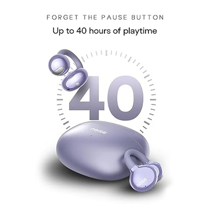 Noise Air Clips Wireless Open Ear Earbuds with Chrome Finish, AirWave™ Technology,Up-to 40H Playtime, Dual Device Pairing, Quad Mic with ENC,12mm Driver,BTv5.4 (3 Color options)