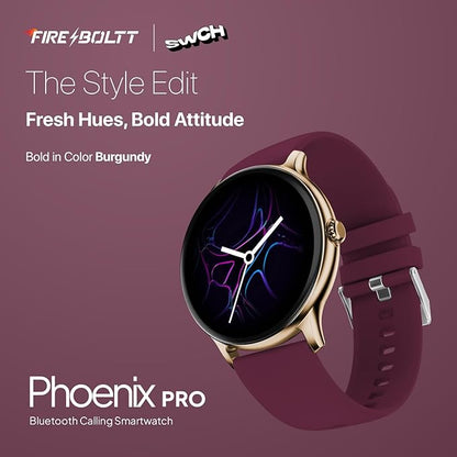 Fire-Boltt Phoenix Pro Smart Watch 1.39 inch Bluetooth Calling, Metal Body with 120+ Sports Modes, SpO2 (Burgandy)