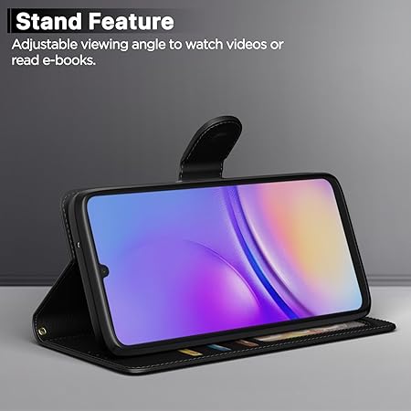 Samsung Galaxy A05 / M05 / F05 | Flip Cover Leather Finish (Flip Black)