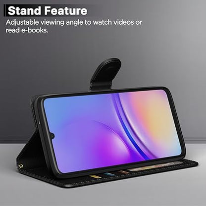 Samsung Galaxy A05 / M05 / F05 | Flip Cover Leather Finish (Flip Black)