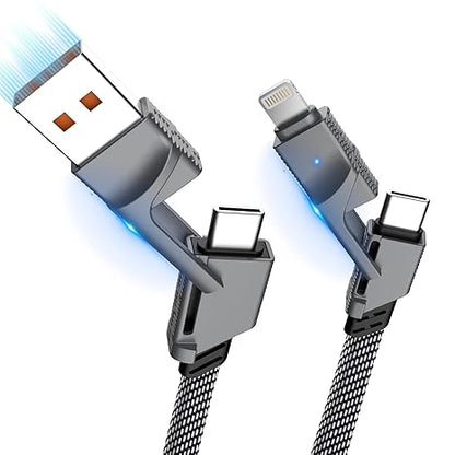 USB C Cable, 4-in-1 USB-C Cable (3.3ft), 100W USB-C Charger Cable, MacBook, iPad, iPhone, Samsung - Black
