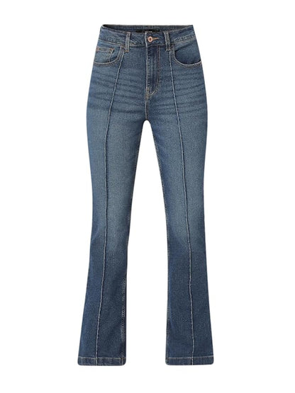 Women's Relaxed Jeans, Dark Blue Denim (32) - Rajputtrade