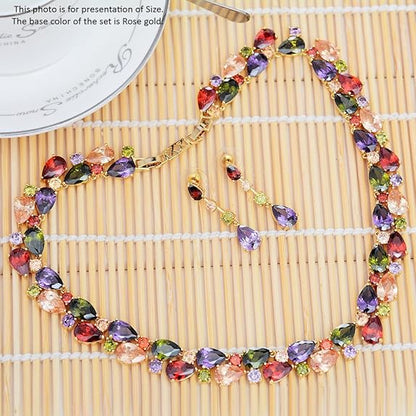 Rose Gold Plated Necklace Set for Women and Girls (Multicolor) - Rajputtrade