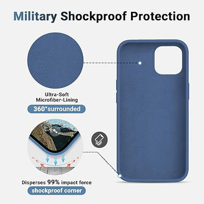 iPhone 12 Pro Max (6.7 inch) Shockproof Slim Back Cover Liquid Silicone Case - Dark Blue