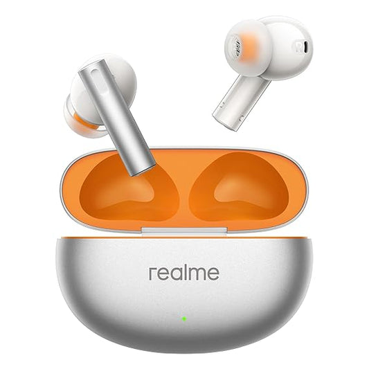 realme Buds Air 6 TWS in Ear Earbuds with 12.4 Mm Deep Bass Driver, 40 Hours Play Time, Fast Charge, Bluetooth V5.3 (Flame Silver) - Rajputtrade