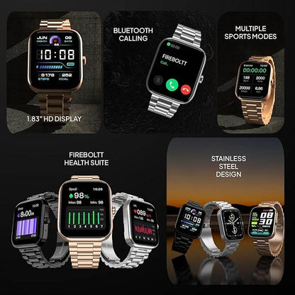 Fire-Boltt Encore Stainless Steel Smart Watch with 1.83” Full Touch Screen Display (Rose Gold) - Rajputtrade