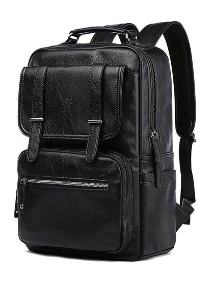 FUR JADEN Vegan Leather Stylish 15.6 Inch Laptop Backpack Travel Weekender Bag For Men Women - Rajputtrade