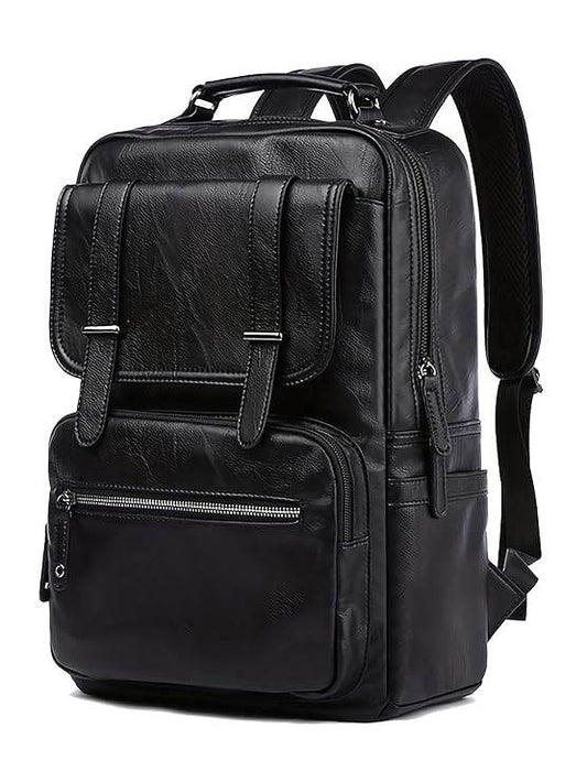 FUR JADEN Vegan Leather Stylish 15.6 Inch Laptop Backpack Travel Weekender Bag For Men Women - Rajputtrade